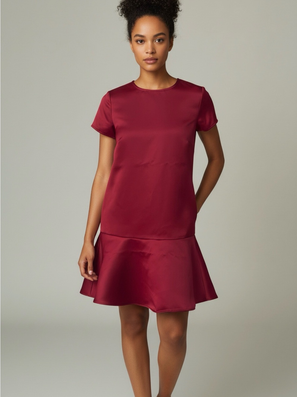 H&M Satin Mini Dress in Red